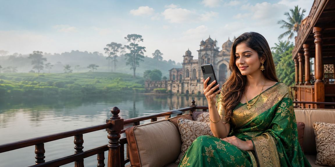 সোনারগাঁওয়ের চা বাগানে লটারি তথ্য দেখছেন একজন ব্যবহারকারী