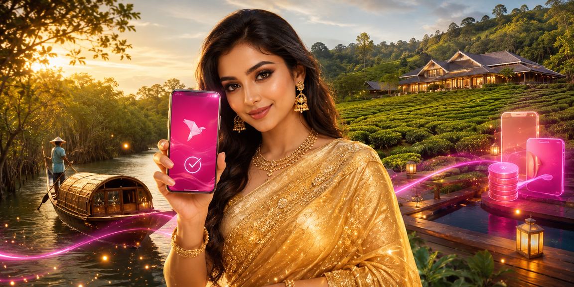সিলেটে মোবাইল ব্যাংকিং পেমেন্ট করছেন একজন ব্যবহারকারী